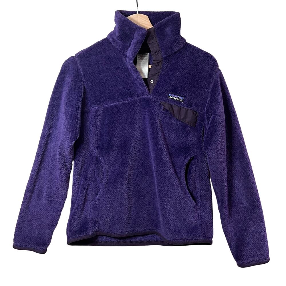Patagonia Re-Tool Snap-T Pullover Violetti Tempest Purple X-Dye Fleece Sweater